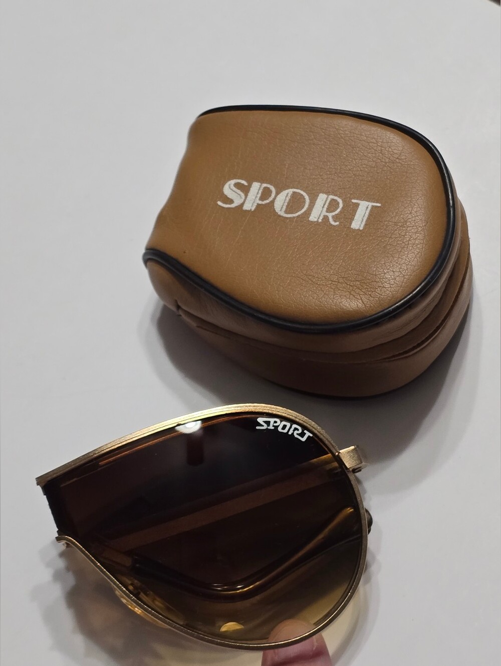 Vintage 80s Sport Brown Gradient Aviator Sunglasses - Picture 15 of 16